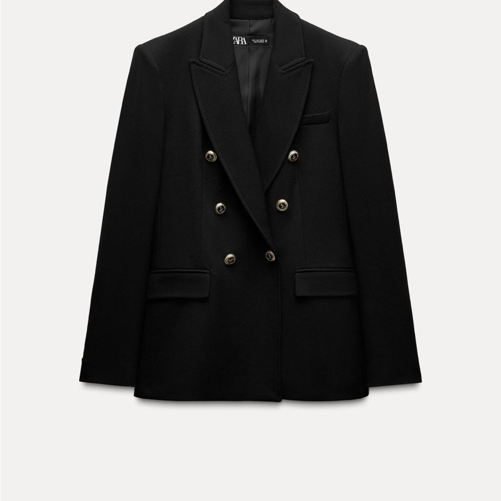 Zara Black Double Breasted Blazer